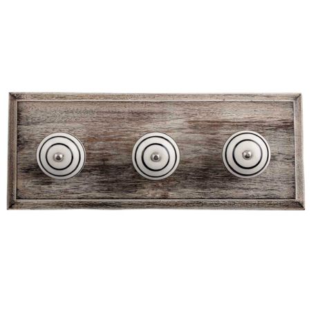 White Black Wooden Hooks